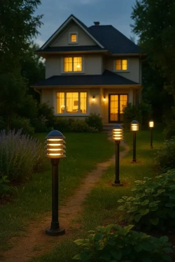 Светильник уличный садовый фонарь 85 см Парковый, электрический, IP54, черный, E27