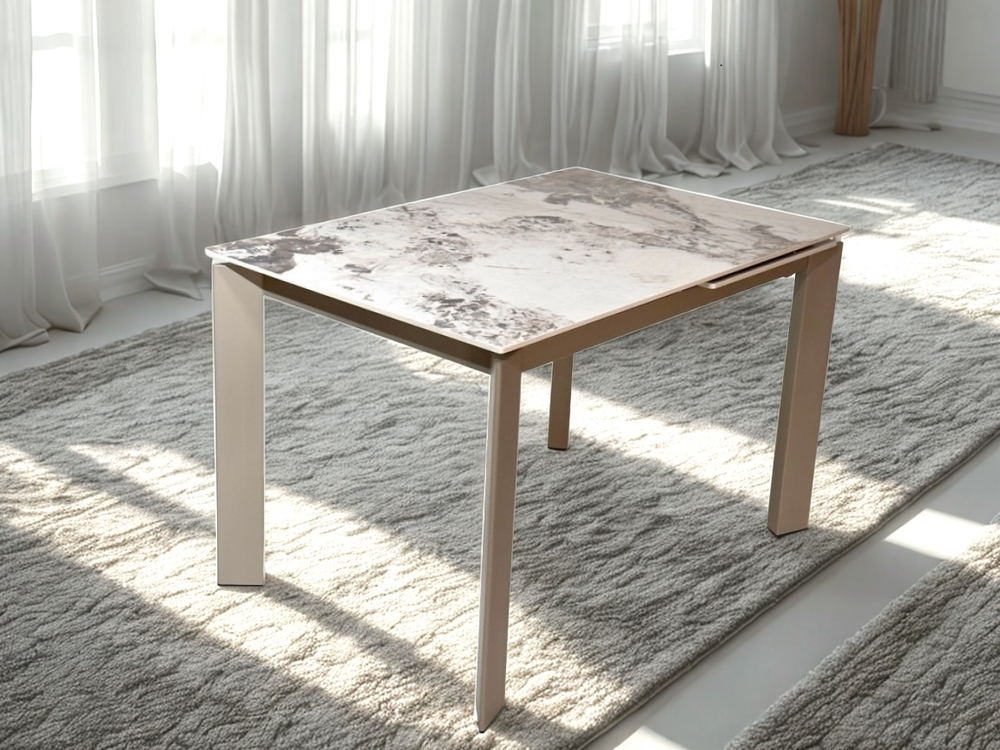 Стол М-City DISAUR Корнер (Corner) 120 Пандора (Gloss Luxury Pandora Solid Ceramic), Таупе