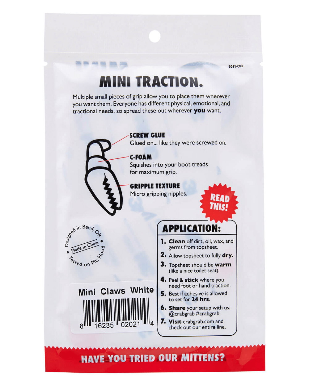 Стомпэд для сноуборда CRABGRAB MINI CLAWS WHITE