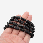 Шерл (черный турмалин) натуральный, бочонки с гранями, 9-13*6-8мм