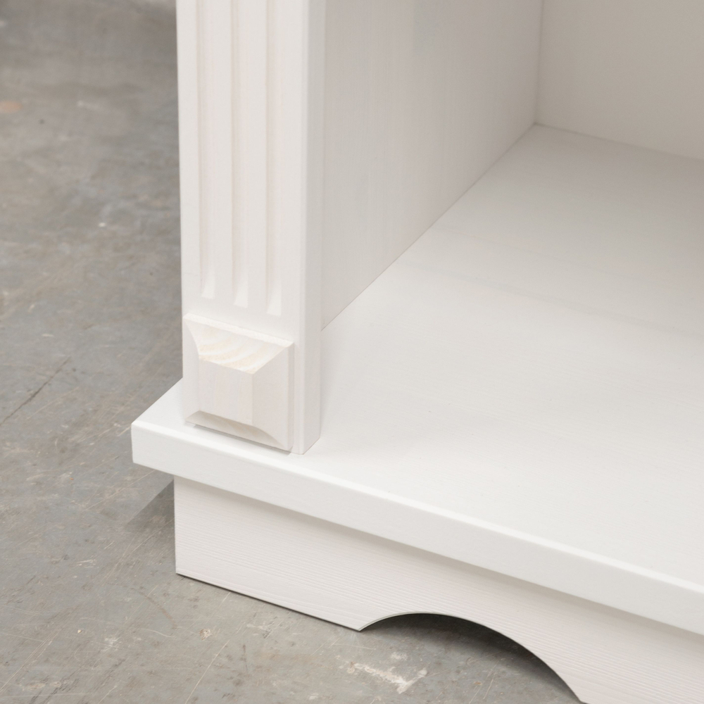 Книжный шкаф стеллаж белый с полками Харви из массива сосны