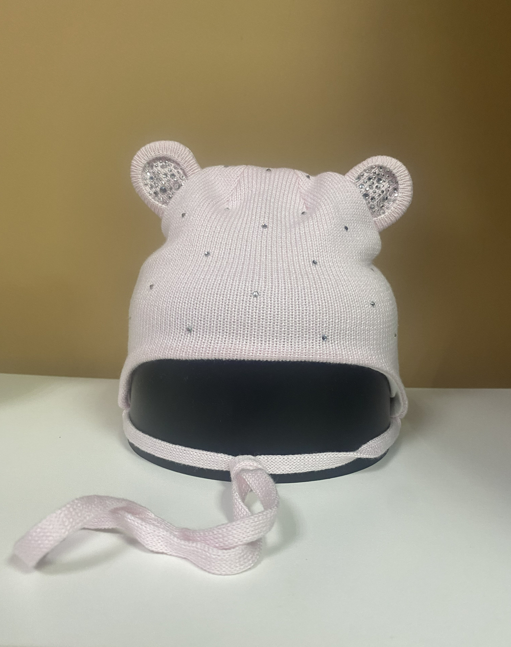 Шапочка вязаная из хлопка с подкладкой, размер 38