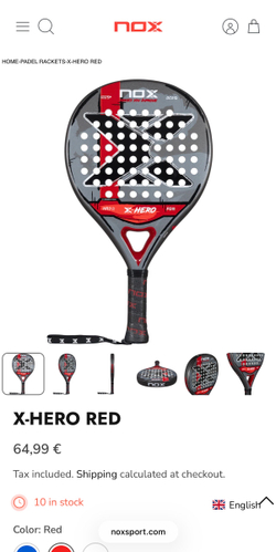 NOX, ES, PALA X-HERO RED (2026), Padel Racket