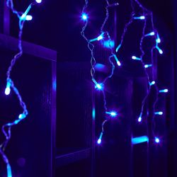 ULD-B2005-048-DTA BLUE IP20 Бахрома светодиодная. 2м. 48 светодиодов. Синий свет. Провод прозрачный. ТМ Uniel