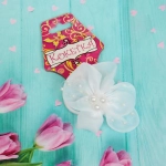 Бант для волос детский 1шт «Кокетка - Magic Girls Atlas», цвет белый, d-7см