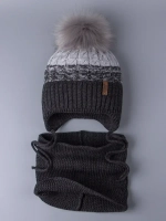 Шапка для мальчика зимняя вязаная и снуд