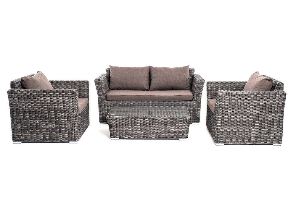 "Капучино Cингл" лаунж-зона из искусственного ротанга, цвет графит