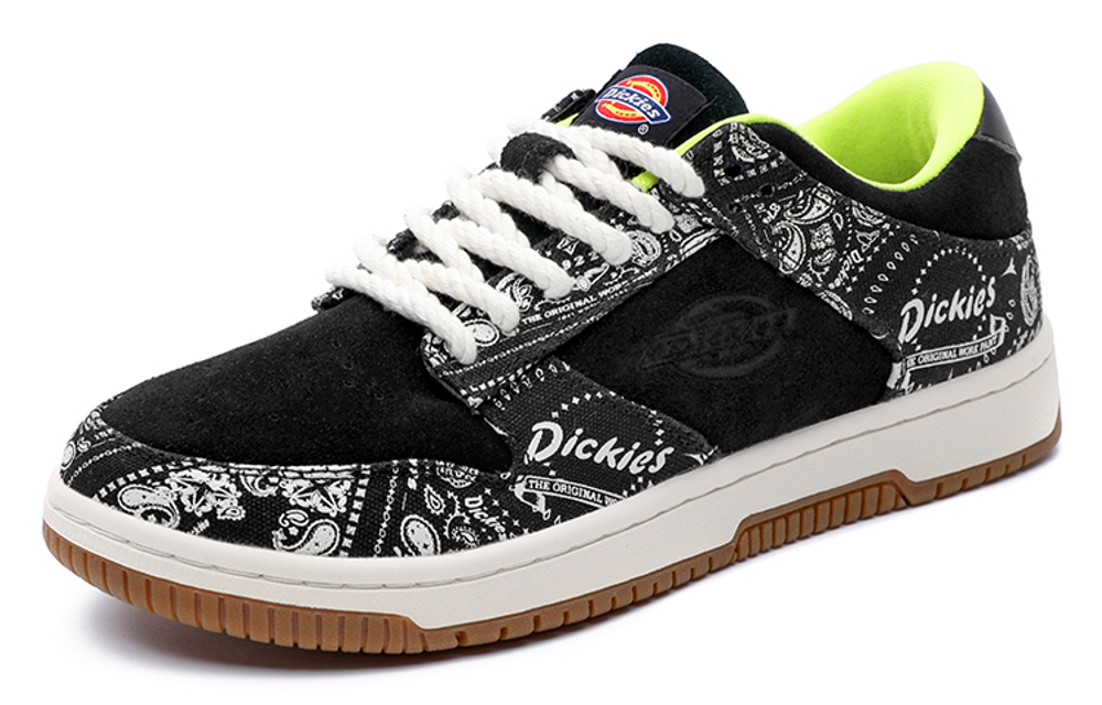 Dickies Trendy Multicolor Comfortable And Versatile Low top Skateboard Shoes Men"s Black White
