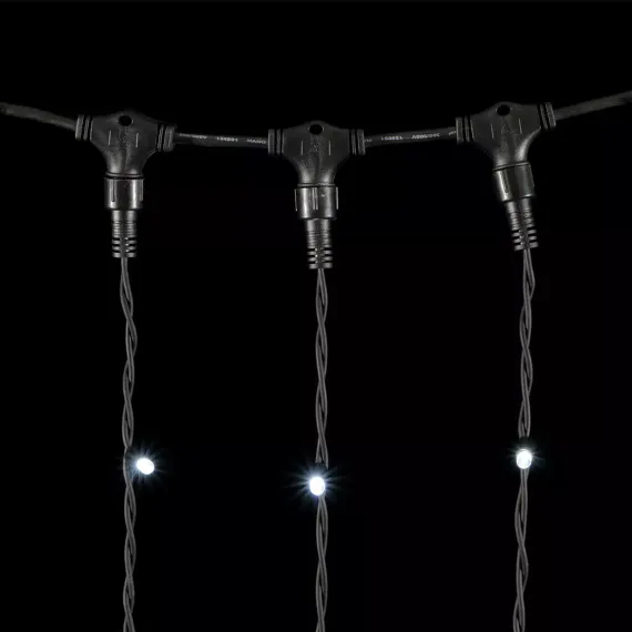 Светодиодный занавес Sealed с супер-мерцанием 2*3 м., 220V., 600 холодных белых LED ламп, черный каучук, Beauty Led (LL602ABL-1-2W)