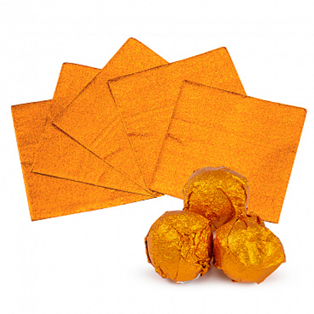 Фольга для конфет 100шт, 8*8см (оранжевый)