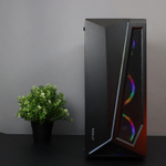 Корпус TESLA TSL-100, Без БП, ATX, RGB, чёрный, 4xRGB FAN, 2xUSB2, 1xUSB3, бок: закалённое стекло (TSL-100-4FB-RGB)