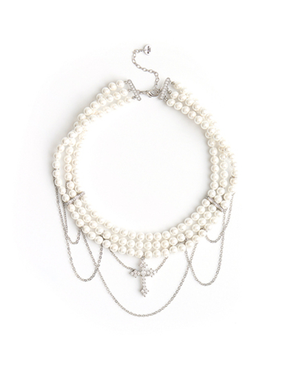 Колье "Pure Trio Cross" из перламутра