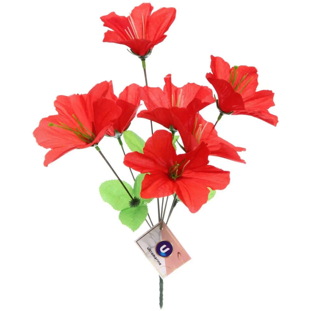 Цветы искусственные 30см «Цветочная фантазия» 7 цветков красные