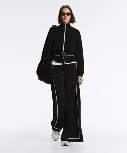 Oysho Куртка с контрастным Piping из мягкого модала, черный