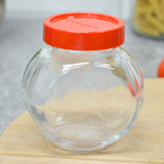 Банка "Bella" 200мл боковая с красной крышкой