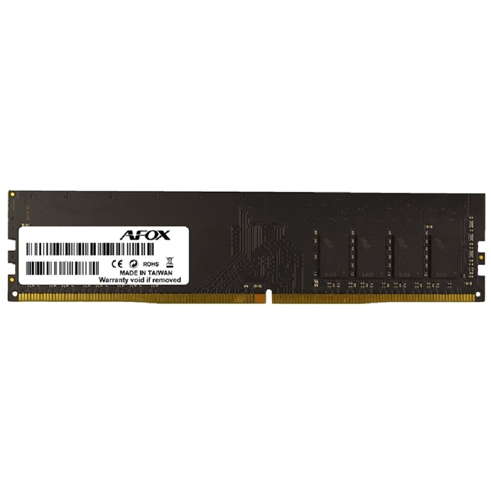 Оперативная память AFOX DDR4 DIMM 16GB PC4-21300, 2666MHz, CL19, 1.2V, 288-Pin, Non-ECC, Un-Buffered (AFLD416FH1P)