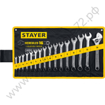STAYER HERCULES, 16 шт, 6 - 30 мм, набор комбинированных и разводных гаечных ключей, Professional (27092-H16)