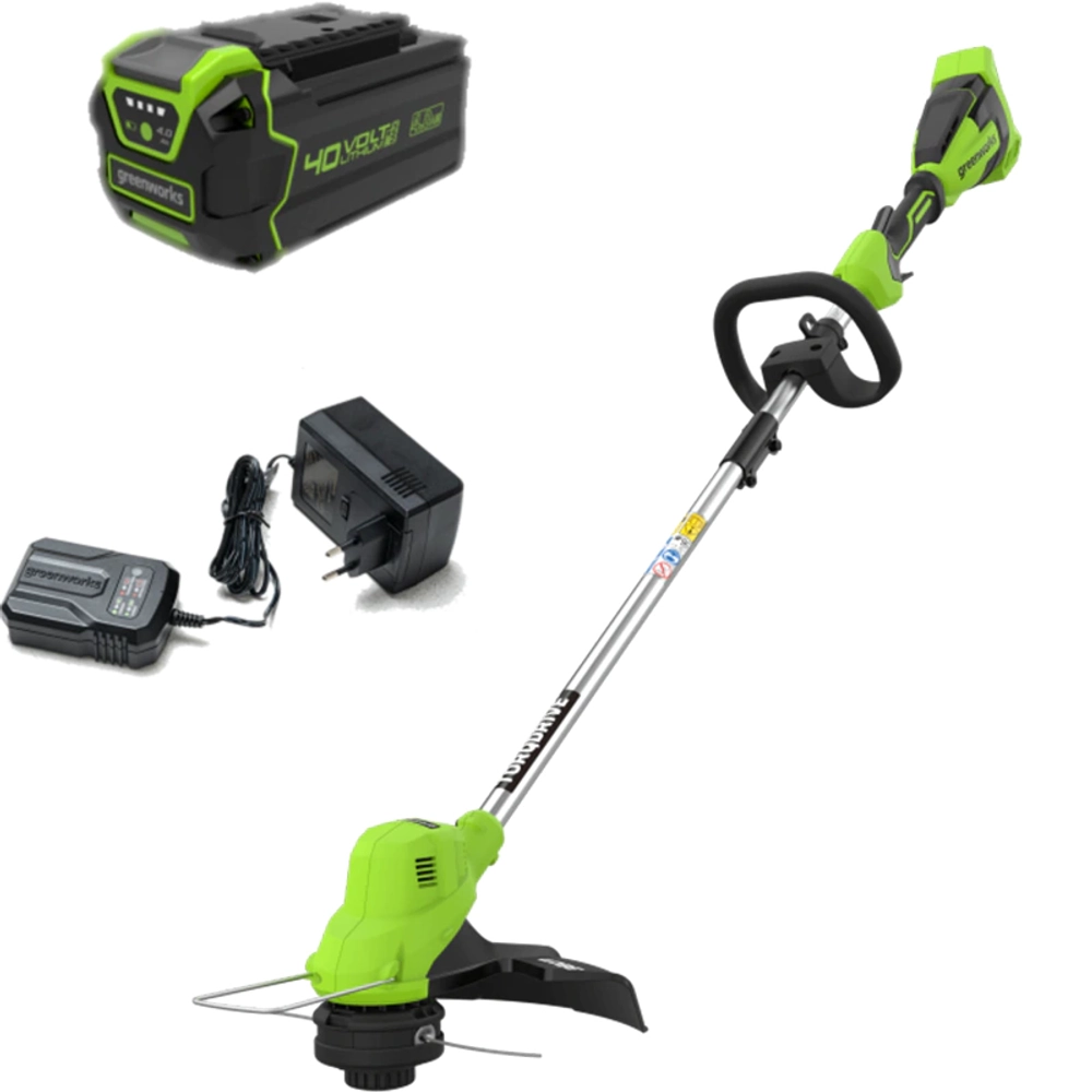 Аккумуляторный триммер Greenworks GD40LT 40В (1 x 8 Ач, ЗУ) захват 380 мм, 3 кг, 2112207UH