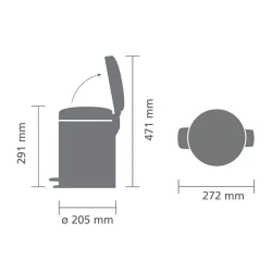 Brabantia - Контейнер для мусора NewIcon Metallic Gold 5л / артикул   304422  / GTIN 8710755304422