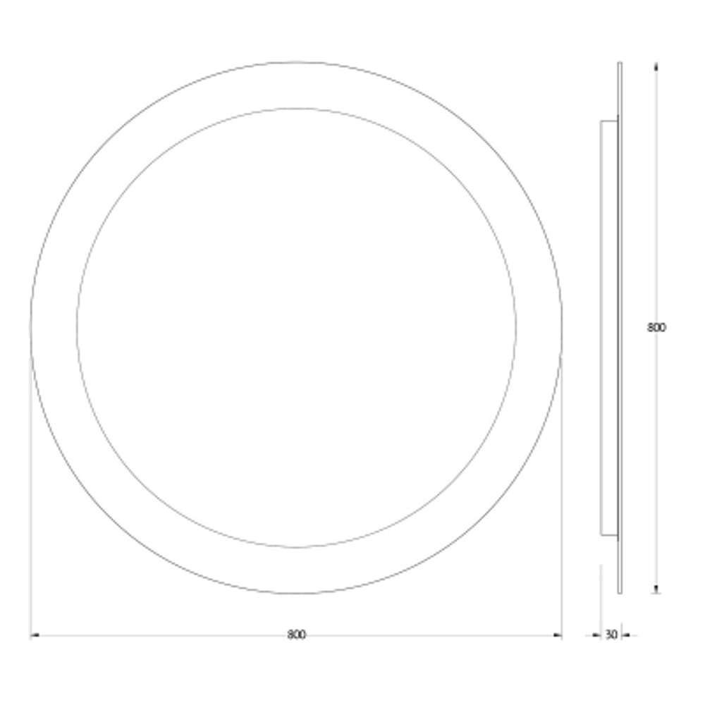 Зеркало Evoform с LED-подсветкой 19,5 W Ø80 см Без выключателя Нейтральный белый свет