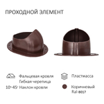 Проходной элемент для фальцевой и готовой кровли из битумной черепицы, Gervent