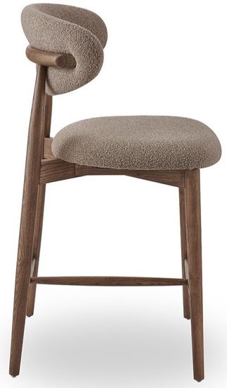 Стул полубарный Comfy 65 см, бежевая ткань, ножки орех