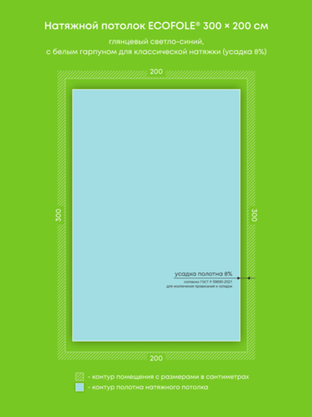 Глянцевый натяжной потолок 6 м2