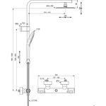 Душевая система с термостатическим смесителем для душа Ideal Standard CERATHERM T100 A7705AA
