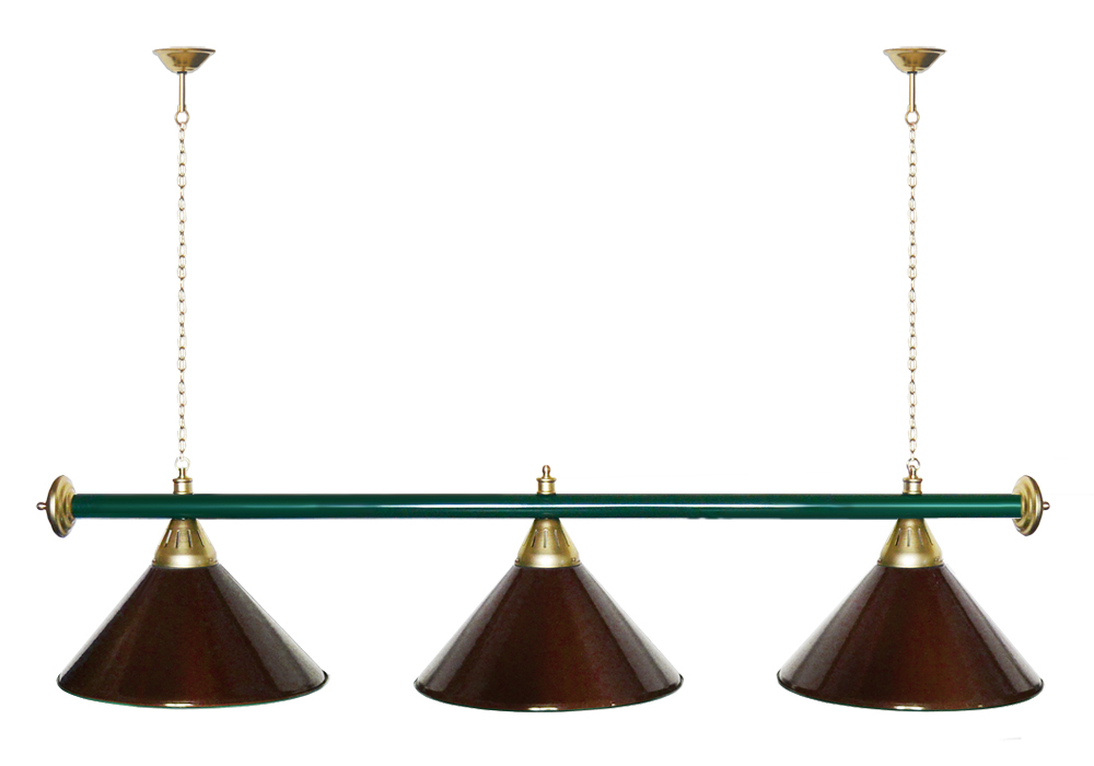 Лампа STARTBILLIARDS 3 пл. (плафоны золотые,штанга золотая,фурнитура золото)