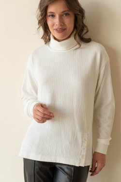 Джемпер свободного крой белый из вискозы