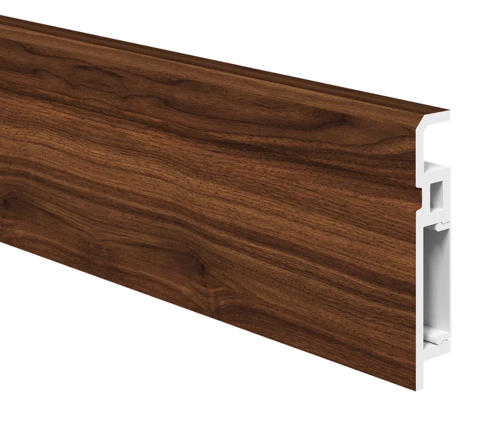 Напольный плинтус ПВХ Foresta Aviv Орех Пекан шоколад стронг FA 028 2000х70х13 мм
