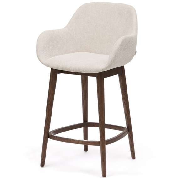 Полубарный стул Konna 65 см бежевый с ножками из темного ясеня