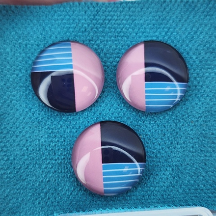 Принт, 16мм, круглый, стеклянный кабошон