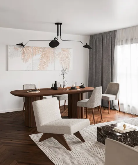 Обеденный стол Moderna 220х90 см, шпон ореха