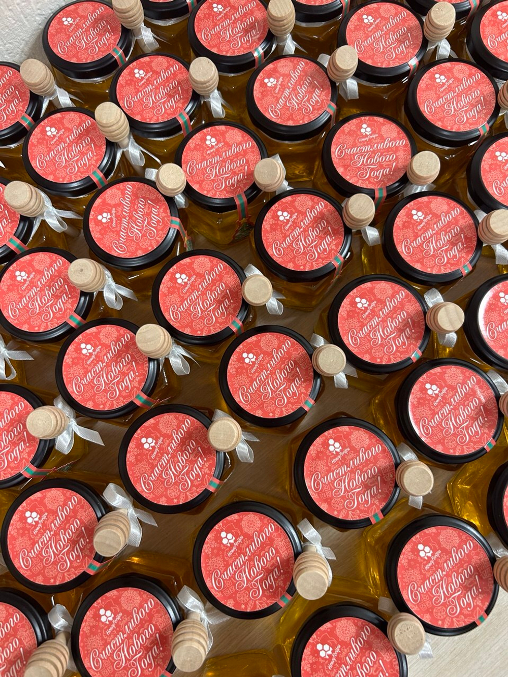 Брендированная баночка с медом и веретеном, 140 грамм