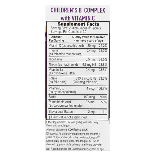 Superior Source, комплекс витаминов группы B с витамином C для детей, 60 быстрорастворимых таблеток MicroLingual