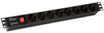 Блок розеток 19", 8 розеток Hyperline SHE19-8SH-S-IEC