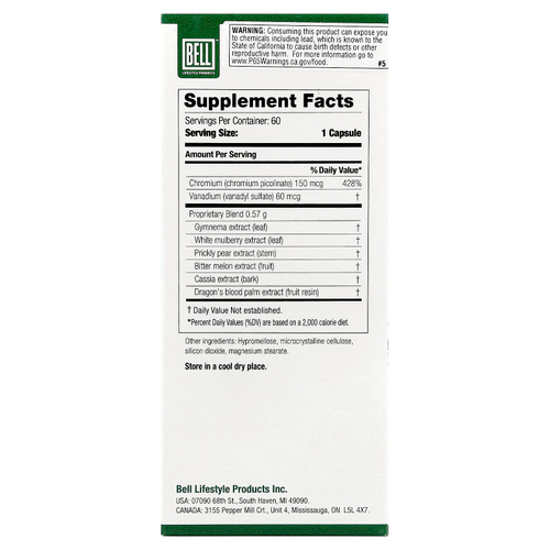 Bell Lifestyle, Blood Sugar Metabolism ™, 60 растительных капсул