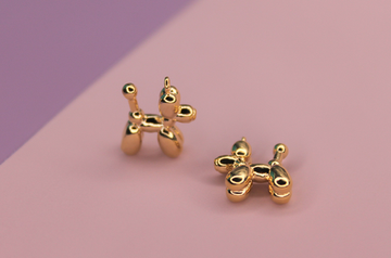 Подвеска пудель позолота 12х11 мм