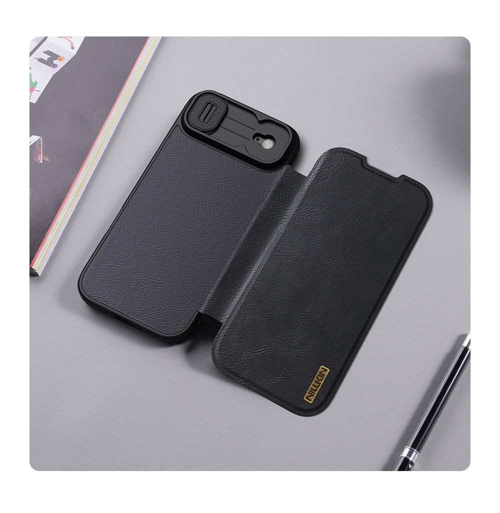 Кожаный чехол книжка для iPhone Air, серия Qin Pro Leather с сдвижной шторкой от Nillkin