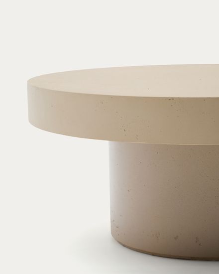 Aiguablava Журнальный столик бежевый цементный Ø90 см