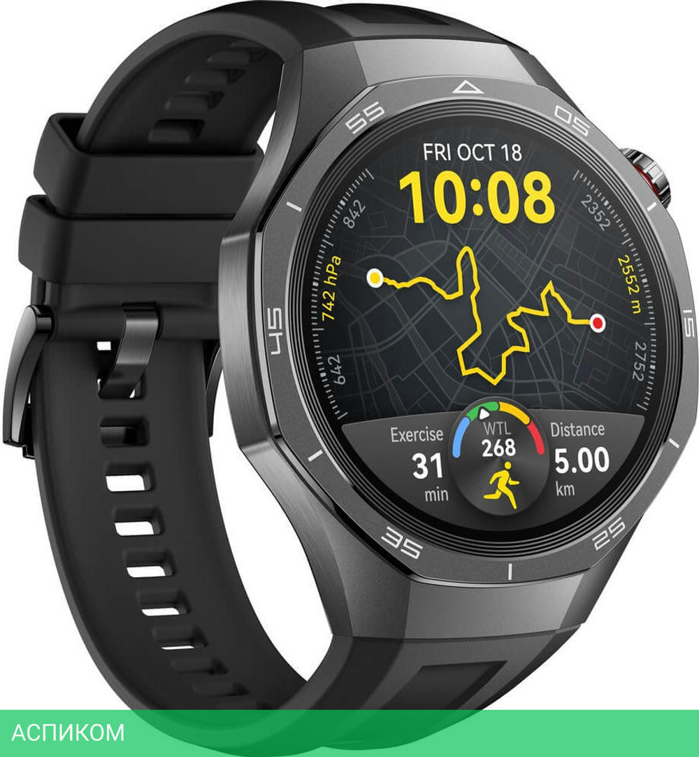Умные часы Huawei Watch GT 5 Pro 46мм VLI-B29 Black Fluoroelastomer Strap (55020DGH)