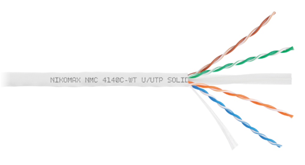 Кабель витая пара U/UTP 6 кат. 4 пары NikoMax NMC 4140C-WT