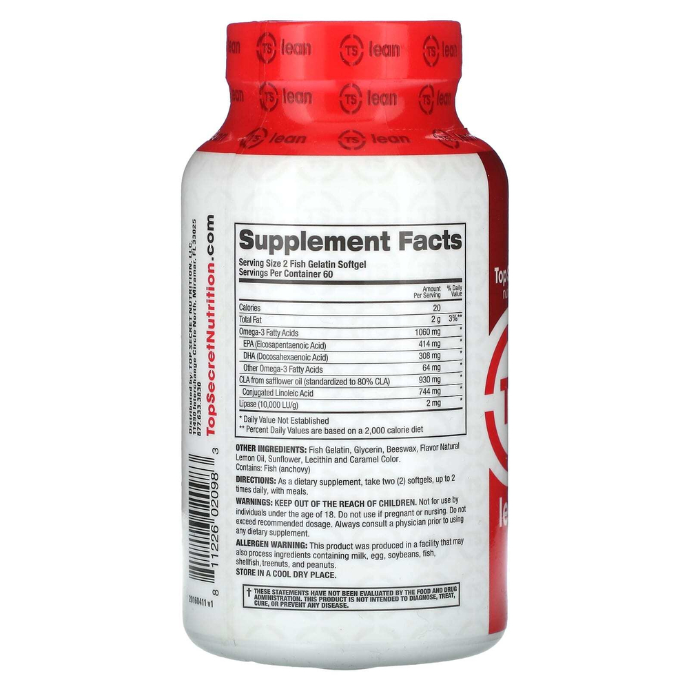 Top Secret Nutrition, Постное блюдо, рыбий жир и мегаблейл с КЛК с липазой, 120 капсул из рыбьего желатина