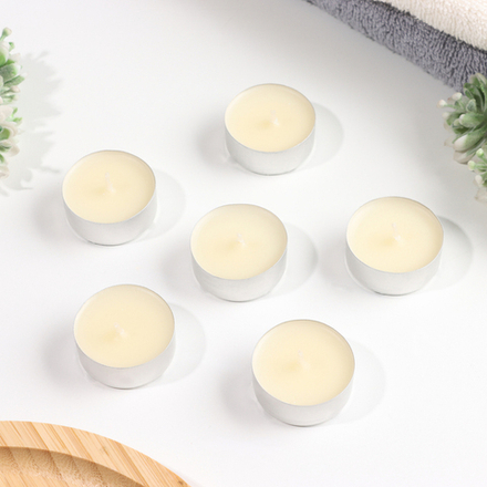 Набор свечей ароматических чайных «Ваниль», 3.8×1.6 см, 3.5 ч, 12 г, 6 шт.