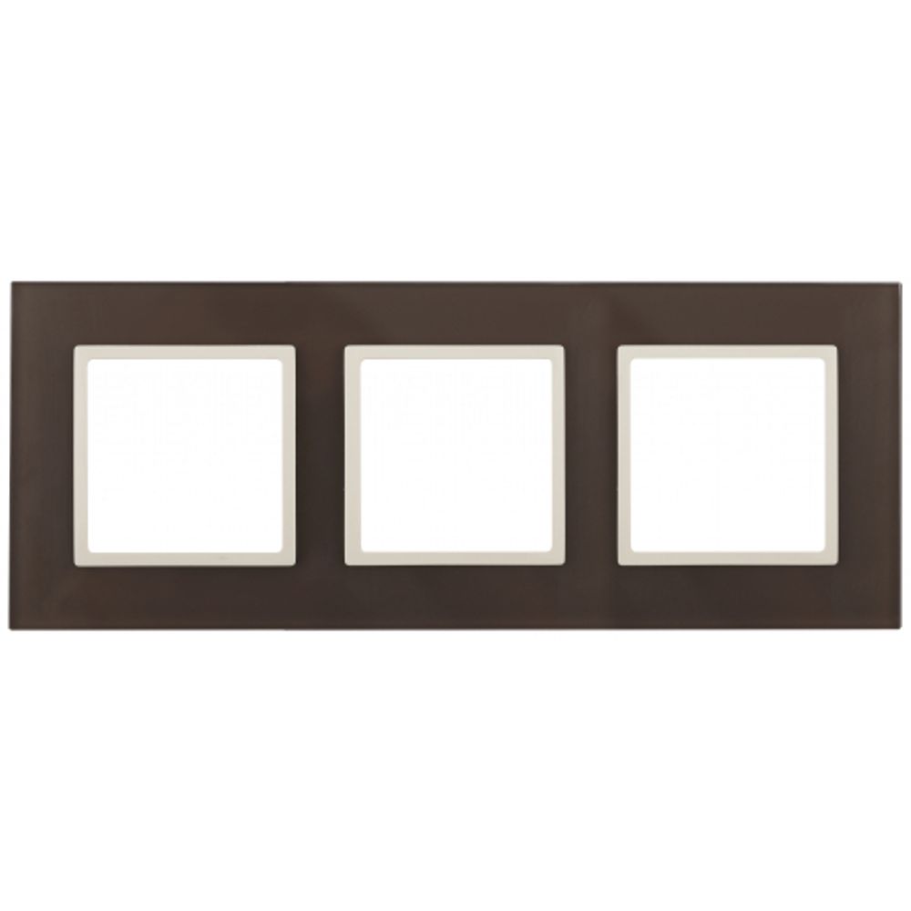 14-5103-31 ЭРА Рамка на 3 поста, стекло, Эра Elegance, мокко+сл.к