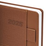 Ежедневник датированный 2025, А5, 138х213 мм, BRAUBERG "Pocket", под кожу, карман, держатель для ручки, коричневый, 115908