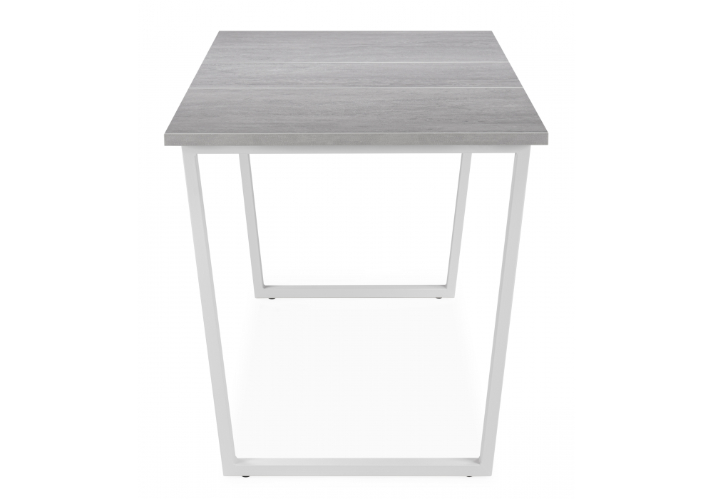 Стол деревянный Woodville раскладной Лота Лофт 120(160)х75 бетон светлый, белый матовый, ножки белые