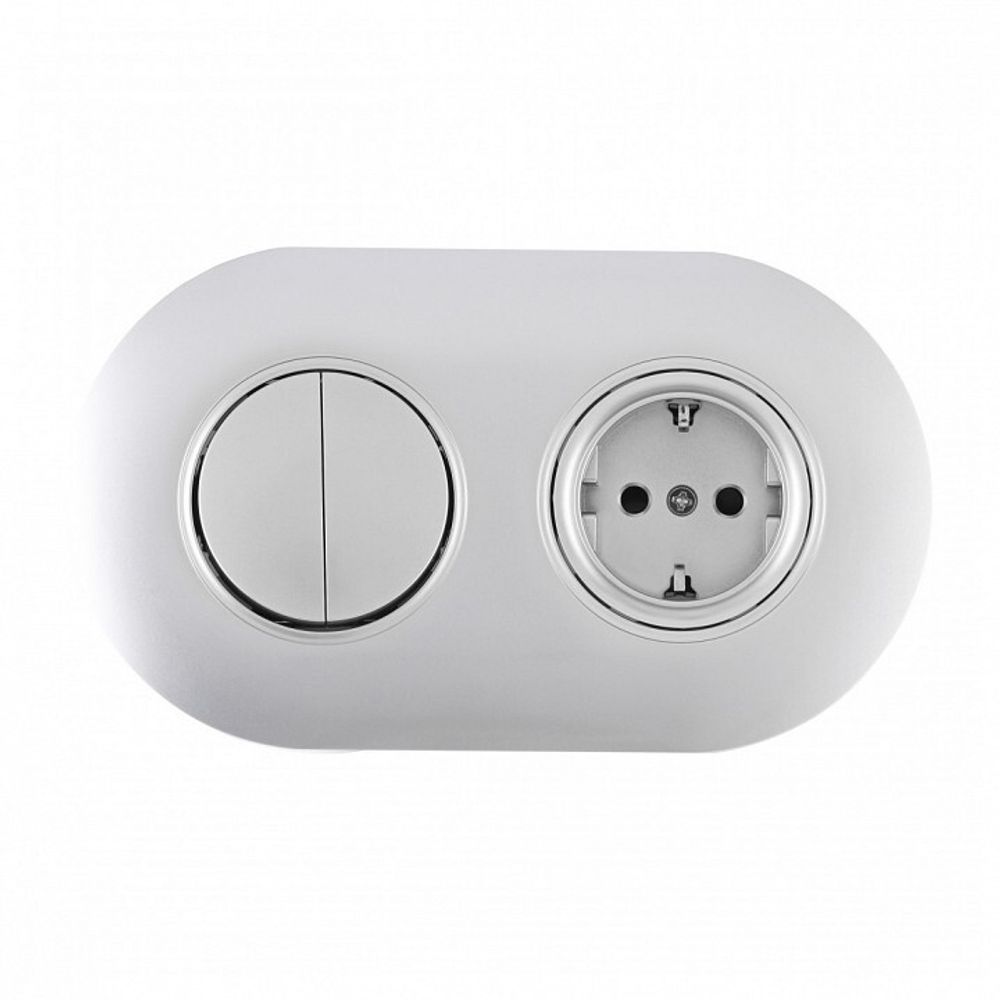 Блок с розеткой и выключателем Arte Milano SET08-2 SET08-2-40-1-30-2 silver