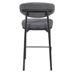 Стул полубарный Bradex Home Lucas 2 серый шенилл с чёрными ножками